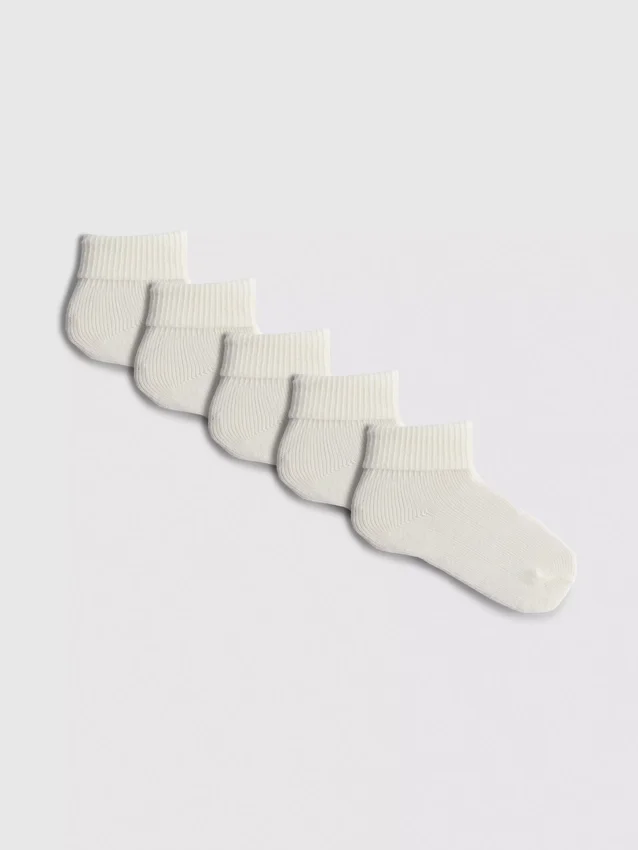 Conjunto de 5 pares de meias com punhos canelados