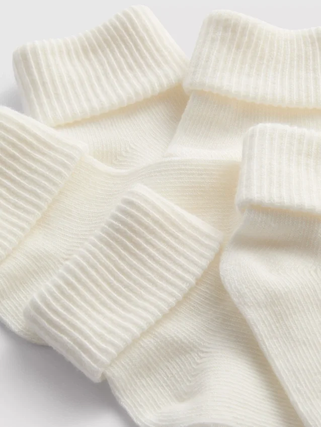 Conjunto de 5 pares de meias com punhos canelados