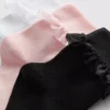 Conjunto de 5 pares de meias curtas com acabamento em tule