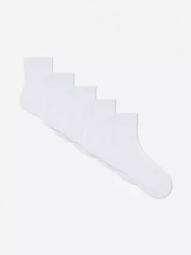 Conjunto de 5 pares de meias curtas com nervuras