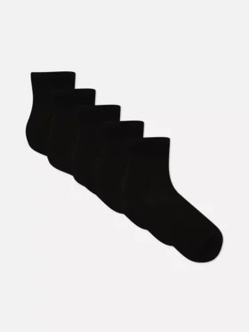 Conjunto de 5 pares de meias curtas com nervuras