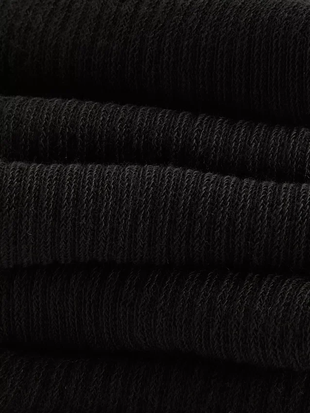 Conjunto de 5 pares de meias curtas com nervuras