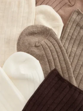 Conjunto de 5 pares de meias curtas de algodão com cores misturadas
