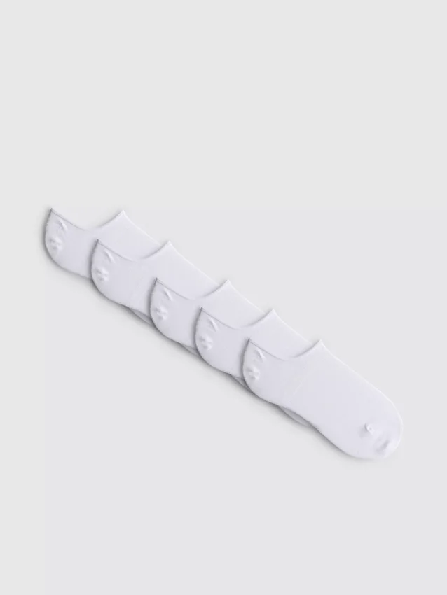Conjunto de 5 pares de meias curtas de algodão invisíveis