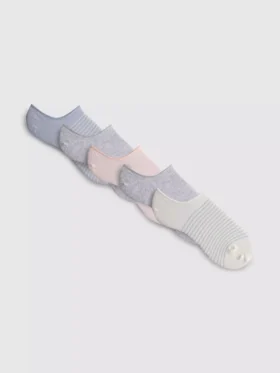 Conjunto de 5 pares de meias curtas de algodão invisíveis