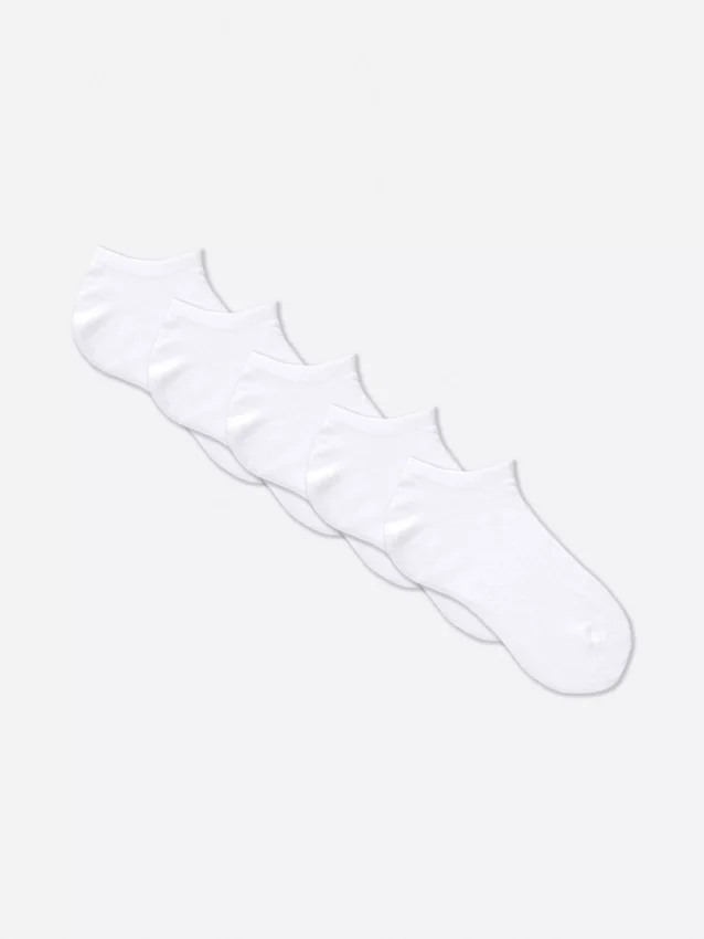 Conjunto de 5 pares de meias curtas de sapatilhas essenciais