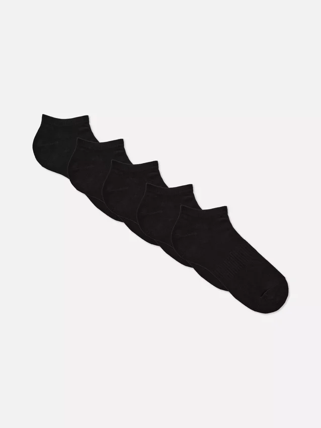 Conjunto de 5 pares de meias curtas de sapatilhas essenciais