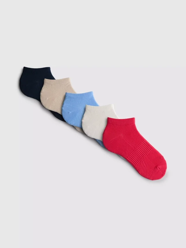 Conjunto de 5 pares de meias curtas desportivas