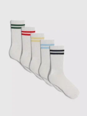 Conjunto de 5 pares de meias curtas às riscas