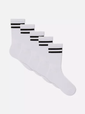 Conjunto de 5 pares de meias curtas às riscas