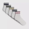 Conjunto de 5 pares de meias curtas às riscas coloridas
