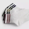 Conjunto de 5 pares de meias curtas às riscas coloridas