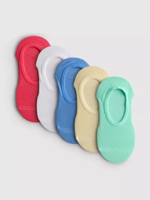 Conjunto de 5 pares de meias desportivas invisíveis