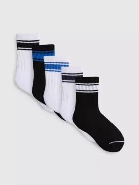 Conjunto de 5 pares de meias desportivas às riscas