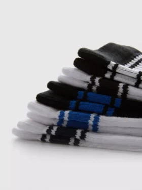 Conjunto de 5 pares de meias desportivas às riscas