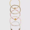 Conjunto de 5 pulseiras com pingentes de contas do Winnie the Pooh da Disney