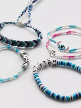 Conjunto de 5 pulseiras da Disney com o Stitch