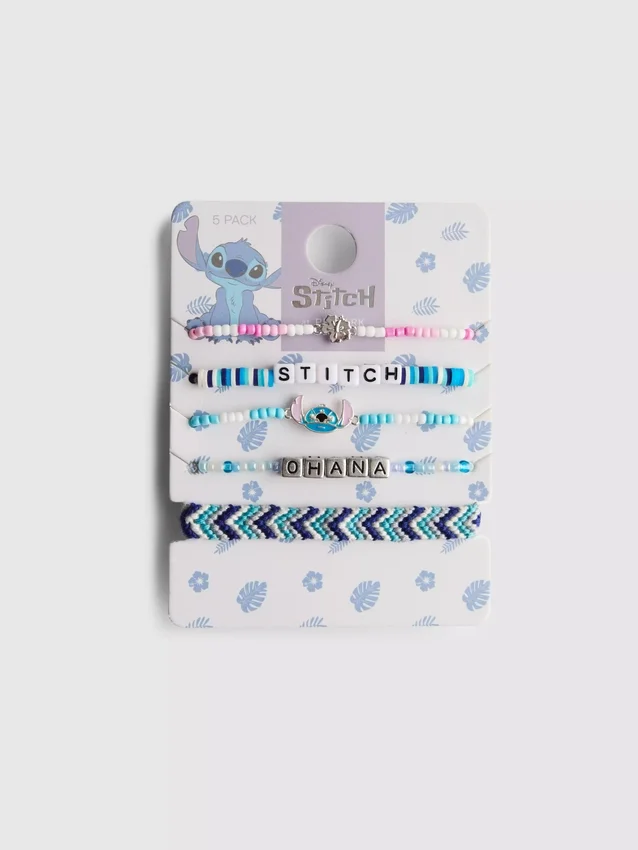 Conjunto de 5 pulseiras da Disney com o Stitch