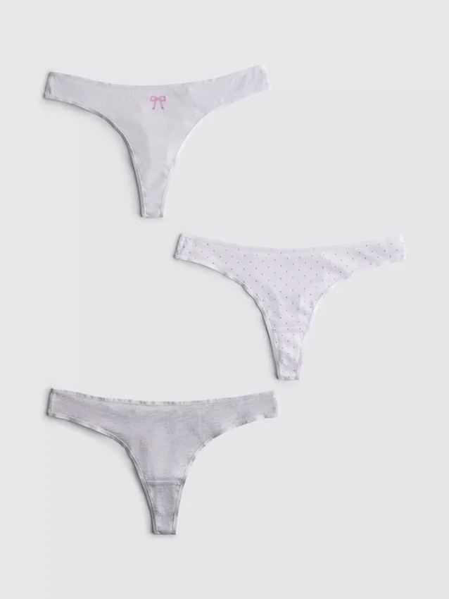 Conjunto de 5 tangas de algodão