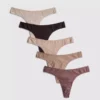 Conjunto de 5 tangas de algodão em tons neutros