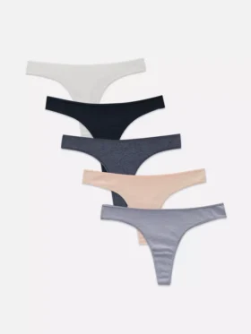Conjunto de 5 tangas de cor sólida