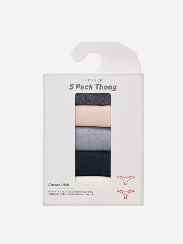 Conjunto de 5 tangas de cor sólida