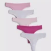 Conjunto de 5 tangas de microfibra com acabamento em renda