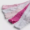 Conjunto de 5 tangas de microfibra com acabamento em renda