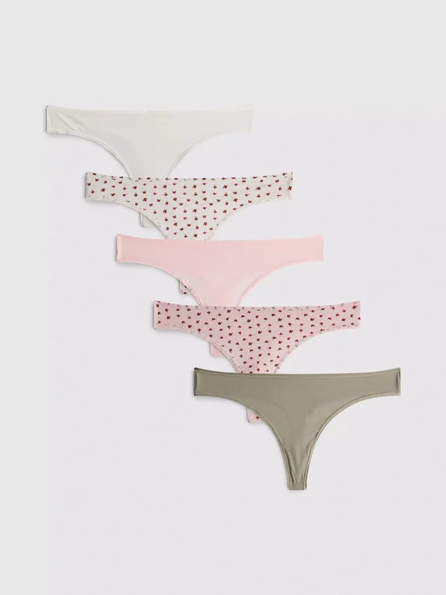 Conjunto de 5 tangas em microfibra