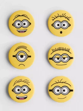 Conjunto de 6 botões dos Minions