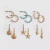 Conjunto de 6 brincos inspirados no mar