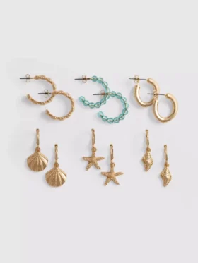 Conjunto de 6 brincos inspirados no mar