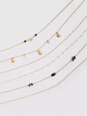 Conjunto de 6 correntes tipo gargantilha