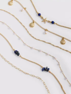 Conjunto de 6 correntes tipo gargantilha