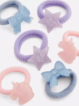 Conjunto de 6 elásticos para o cabelo com pingentes
