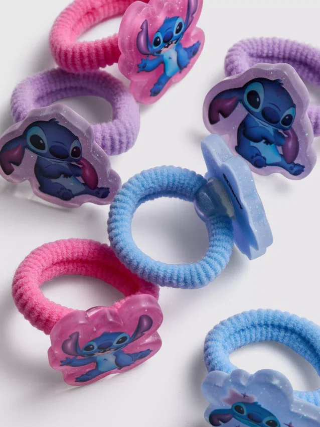 Conjunto de 6 elásticos para rabo de cavalo com o Stitch da Disney