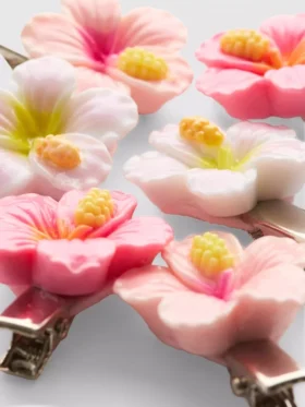 Conjunto de 6 ganchos de cabelo com motivos florais