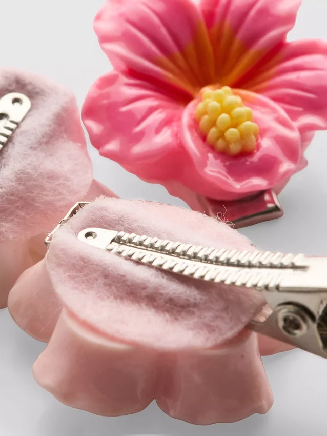 Conjunto de 6 ganchos de cabelo com motivos florais