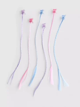 Conjunto de 6 ganchos de cabelo com tranças em forma de borboleta