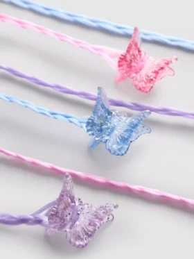 Conjunto de 6 ganchos de cabelo com tranças em forma de borboleta