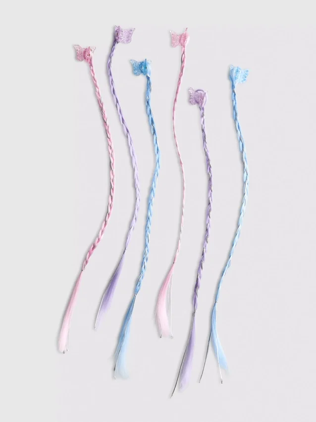 Conjunto de 6 ganchos de cabelo em forma de trança de borboleta