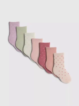 Conjunto de 7 pares de meias com padrões