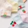Conjunto de 7 pares de meias curtas com estampado de frutas