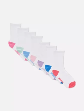 Conjunto de 7 pares de meias curtas com os dias da semana