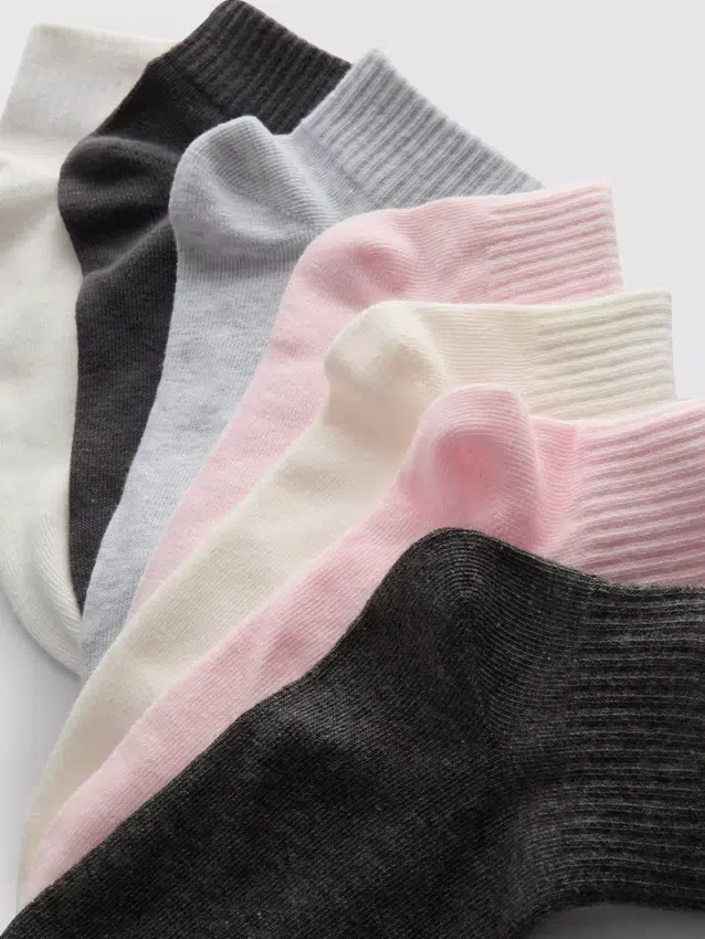 Conjunto de 7 pares de meias curtas mistas