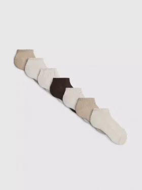 Conjunto de 7 pares de meias de sapatilha com textura