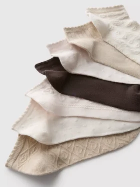 Conjunto de 7 pares de meias de sapatilha com textura