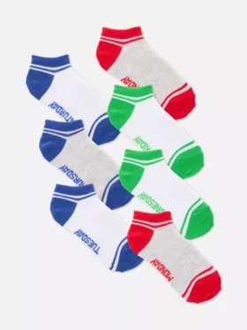 Conjunto de 7 pares de meias de sapatilhas com os dias da semana