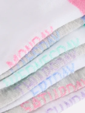 Conjunto de 7 pares de meias de sapatilhas com os dias da semana