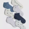 Conjunto de 7 pares de meias de sapatilhas com padrão delicado